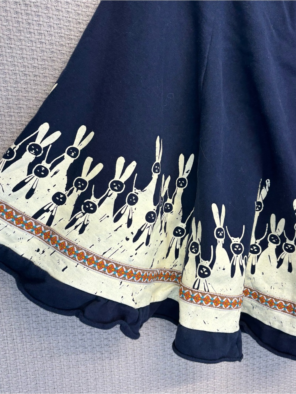 Yue Ran Blue Hooded Pullover Poncho Cape YM YOUMU Bunny Rabbit Boho Festival - Picture 2 of 10